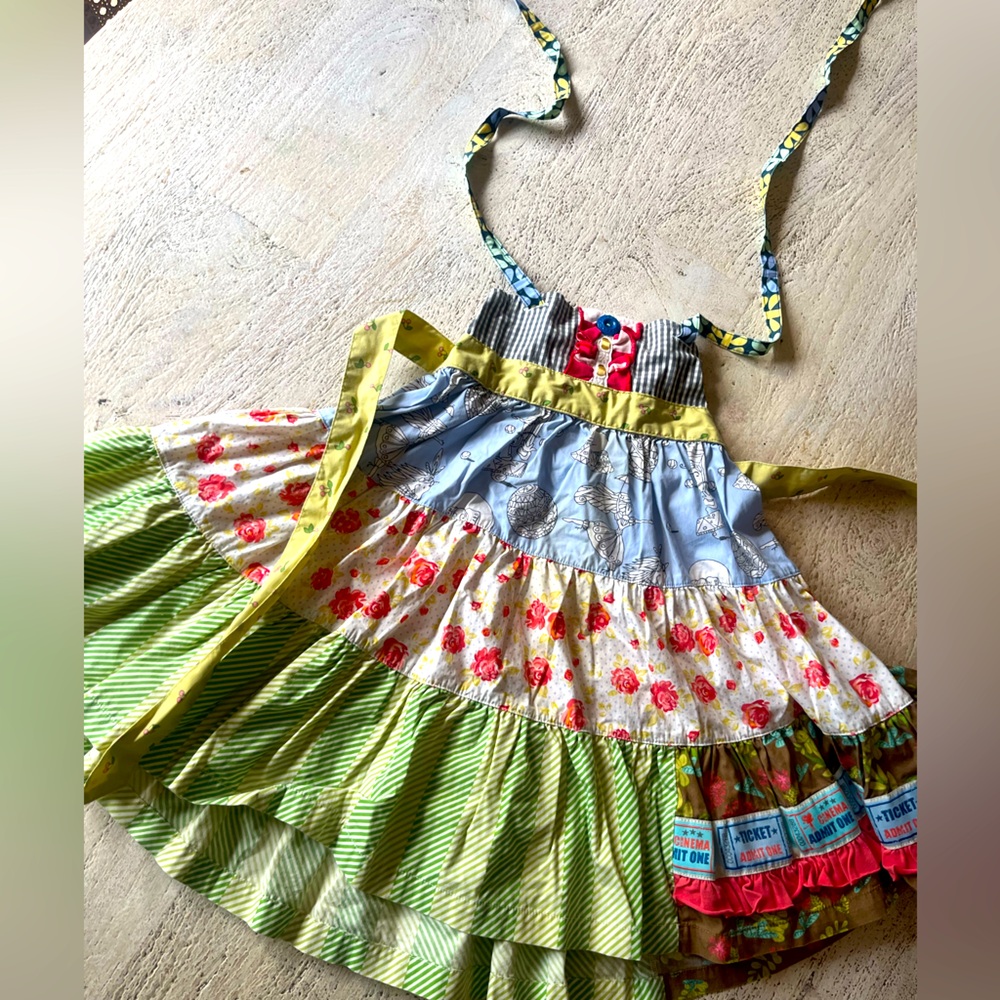 Matilda Jane Colorful Patchwork Halter Apron Dress